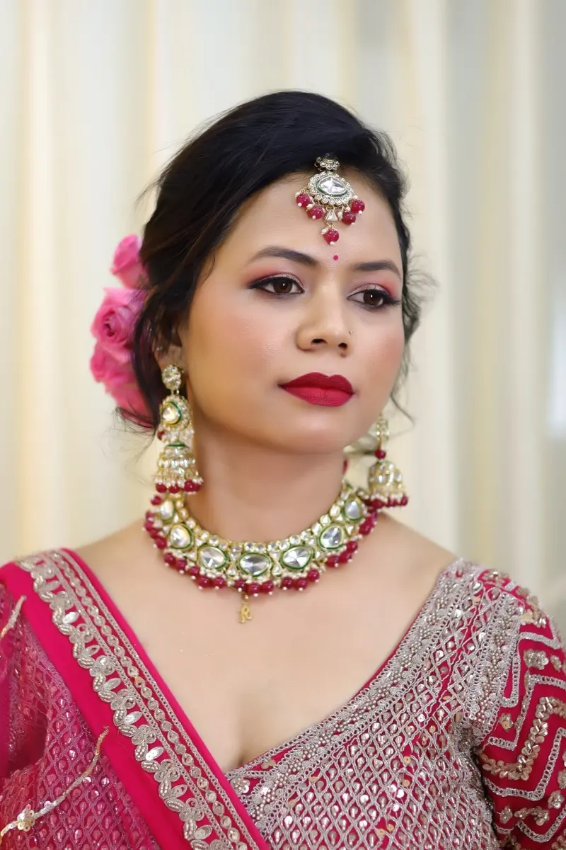 New Look Salon reception glam bridal makeup Jaipur