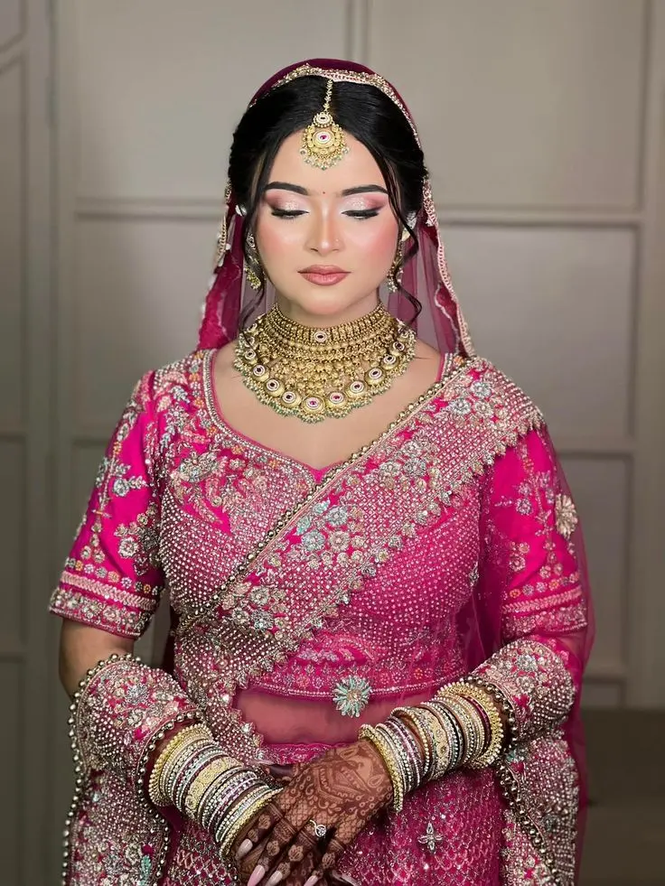 Bridal makeup near me Jaipur lehenga bride