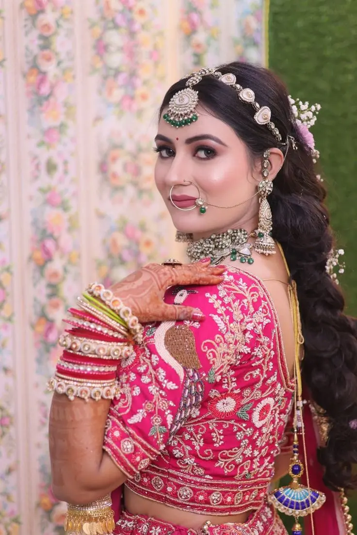 Reception bridal makeup Jaipur glam night look